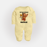 Tail Power Activated – Personalized Baby Fullbody Suit - PASTEL YELLOW - New Born (Chest 7.5")