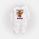 Tail Power Activated – Personalized Baby Fullbody Suit - WHITE - New Born (Chest 7.5")
