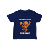 Tail Power Activated – Personalized Baby T-Shirt - NAVY BLUE - 0-5 Months Old (Chest 17")