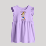 Lord Hanuman – Personalized Baby Frock - LILAC - 0 - 3 Months Old (Chest 17")