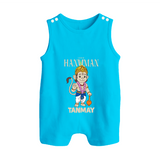 Lord Hanuman – Personalized Baby Romper Suit - SKY BLUE - New Born (Chest 18")