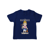 Lord Hanuman – Personalized Baby T-Shirt - NAVY BLUE - 0-5 Months Old (Chest 17")
