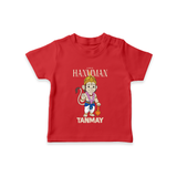 Lord Hanuman – Personalized Baby T-Shirt - RED - 0-5 Months Old (Chest 17")