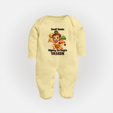 Small Hands Mighty Strength – Personalized Baby Fullbody Suit - PASTEL YELLOW - New Born (Chest 7.5")