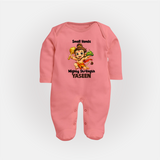 Small Hands Mighty Strength – Personalized Baby Fullbody Suit - PEACH - New Born (Chest 7.5")