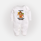 Small Hands Mighty Strength – Personalized Baby Fullbody Suit - WHITE - New Born (Chest 7.5")