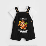 Small Hands Mighty Strength – Personalized Baby Dungaree - BLACK - 0 - 5 Months Old (Chest 18")