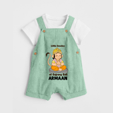 Little Devotee of Bajrang Bali – Personalized Baby Dungaree - MINT GREEN - 0 - 5 Months Old (Chest 18")