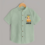 Little Devotee of Bajrang Bali – Personalized Shirt - MINT GREEN - 0 - 6 Months Old (Chest 23")