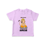 Little Devotee of Bajrang Bali – Personalized Baby T-Shirt - LILAC - 0-5 Months Old (Chest 17")