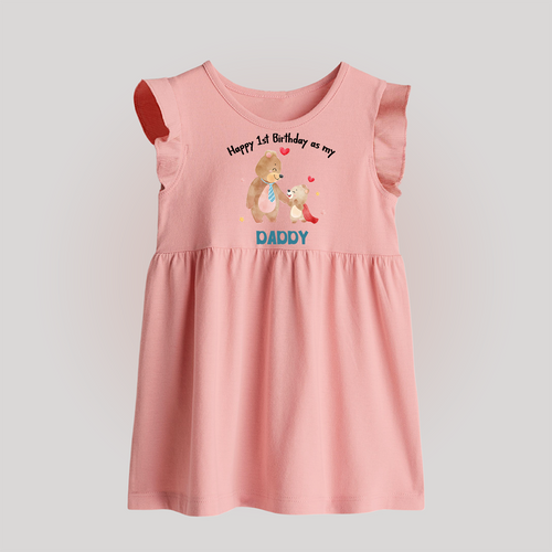 1st Birthday Wish to Dad from Baby | Printed Baby Frock