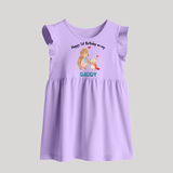 1st Birthday Wish to Dad from Baby | Printed Baby Frock - LILAC - 0 - 3 Months Old (Chest 17")