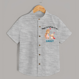 1st Birthday Wish to Dad from Baby | Printed Shirt - GREY - 0 - 6 Months Old (Chest 23")