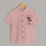 Newborn Shirt - Happy Birthday Dad | Soft Cotton Comfort - PEACH - 0 - 6 Months Old (Chest 23")