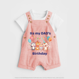 Celebrate Daddy's Day with Baby Dungaree Set | Soft Cotton Comfort - PEACH - 0 - 5 Months Old (Chest 18")