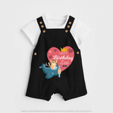 Cute Baby Dungaree Set Outfit for Dad's Birthday | Soft & Breathable - BLACK - 0 - 5 Months Old (Chest 18")