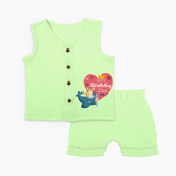 Cute Baby Jabla Set Outfit for DadÕs Birthday | Soft & Breathable - PASTEL GREEN - 0 - 3 Months Old (Chest 9.8")