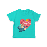 Cute Baby T-Shirt Outfit for Dad's Birthday | Soft & Breathable - TEAL - 0-5 Months Old (Chest 17")