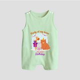 Daddy Birthday Romper/Sleeveless Romper for Babies | Soft & Breathable Cotton Playsuit/Romper Suit - MINT GREEN - 0 - 5 Months Old (Chest 18")