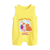 Daddy Birthday Romper/Sleeveless Romper for Babies | Soft & Breathable Cotton Playsuit/Romper Suit - PASTEL YELLOW - 0 - 5 Months Old (Chest 18")