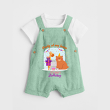 Daddy Birthday Dungaree Set for Babies | Soft & Breathable Cotton Dungaree Set - MINT GREEN - 0 - 5 Months Old (Chest 18")