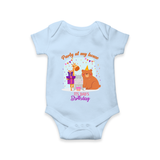 Daddy Birthday Romper/Onesie for Babies | Soft & Breathable Cotton Romper/Bodysuit - BABY BLUE - 0 - 3 Months Old (Chest 16")