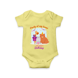 Daddy Birthday Romper/Onesie for Babies | Soft & Breathable Cotton Romper/Bodysuit - PASTEL YELLOW - 0 - 3 Months Old (Chest 16")