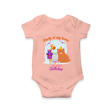 Daddy Birthday Romper/Onesie for Babies | Soft & Breathable Cotton Romper/Bodysuit - PEACH - 0 - 3 Months Old (Chest 16")