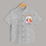 Daddy Birthday Shirt for Babies | Soft & Breathable Cotton Shirt - GREY - 0 - 6 Months Old (Chest 23")