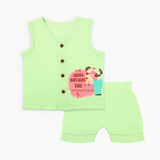 Special Baby Gift for Dad's Birthday | Personalized Infant Jabla Set - PASTEL GREEN - 0 - 3 Months Old (Chest 9.8")