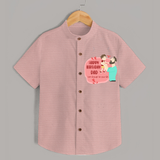 Special Baby Gift for Dad's Birthday | Personalized Infant Shirt - PEACH - 0 - 6 Months Old (Chest 23")