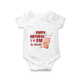 BabyÕs First Wish for Dad | Happy Birthday Romper | Adorable Baby Bodysuit/Onesie Outfit - WHITE - 0 - 3 Months Old (Chest 16")