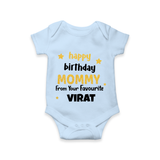 BabyÕs First Wish for Mom | Happy Birthday Bodysuit/Onesie | Name Print Available - BABY BLUE - 0 - 3 Months Old (Chest 16")