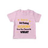 Baby's First Wish for Mom | Happy Birthday T-Shirt | Name Print Available - BABY PINK - 0-5 Months Old (Chest 17")