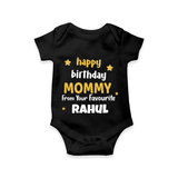 BabyÕs First Wish for Mom | Happy Birthday Bodysuit/Onesie | Name Print Available - BLACK - 0 - 3 Months Old (Chest 16")