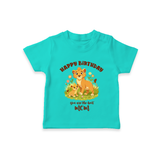 1st Birthday Wish for Mom from Baby | Cotton Printed T-Shirt - TEAL - 0-5 Months Old (Chest 17")