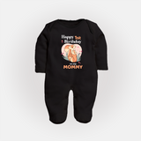 Sleep Suit/Full Sleeve Romper for Mom's Birthday | Adorable Baby Jumpsuit/Bodysuit Outfit - BLACK - New Born (Chest 7.5")