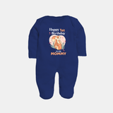Sleep Suit/Full Sleeve Romper for Mom's Birthday | Adorable Baby Jumpsuit/Bodysuit Outfit - NAVY BLUE - New Born (Chest 7.5")