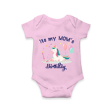 Newborn Romper/Onesie with Happy Birthday Mom Print | Keepsake Gift Idea - BABY PINK - 0 - 3 Months Old (Chest 16")