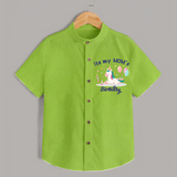 Newborn Shirt with Happy Birthday Mom Print | Keepsake Gift Idea - LIME GREEN - 0 - 6 Months Old (Chest 23")