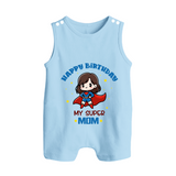 Baby Romper/Sleeveless Romper for Mommy's Big Day | Unique Birthday Gift - BABY BLUE - 0 - 5 Months Old (Chest 18")
