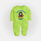 Baby Sleep Suit/Full Sleeve Romper for Mommy's Big Day | Unique Birthday Gift - LIME GREEN - New Born (Chest 7.5")