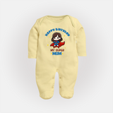 Baby Sleep Suit/Full Sleeve Romper for Mommy's Big Day | Unique Birthday Gift - PASTEL YELLOW - New Born (Chest 7.5")