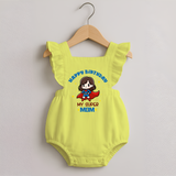 Baby Romper Frock for Mommy's Big Day | Unique Birthday Gift - PASTEL YELLOW - 0 - 3 Months Old (Chest 19")