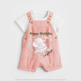 Celebrate Mommy with This Baby Dungaree Set | Perfect for Photoshoot - PEACH - 0 - 5 Months Old (Chest 18")