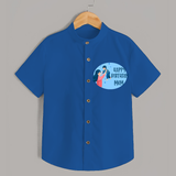 Happy Birthday Mom Baby Shirt | Soft Cotton Outfit for Newborns - COBALT BLUE - 0 - 6 Months Old (Chest 23")