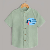Happy Birthday Mom Baby Shirt | Soft Cotton Outfit for Newborns - MINT GREEN - 0 - 6 Months Old (Chest 23")