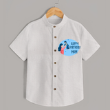 Happy Birthday Mom Baby Shirt | Soft Cotton Outfit for Newborns - WHITE - 0 - 6 Months Old (Chest 23")
