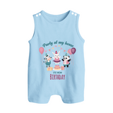 Baby Romper/Sleeveless Romper for Mommy's Birthday | Soft Cotton Outfit for Newborns - BABY BLUE - 0 - 5 Months Old (Chest 18")
