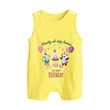 Baby Romper/Sleeveless Romper for Mommy's Birthday | Soft Cotton Outfit for Newborns - PASTEL YELLOW - 0 - 5 Months Old (Chest 18")